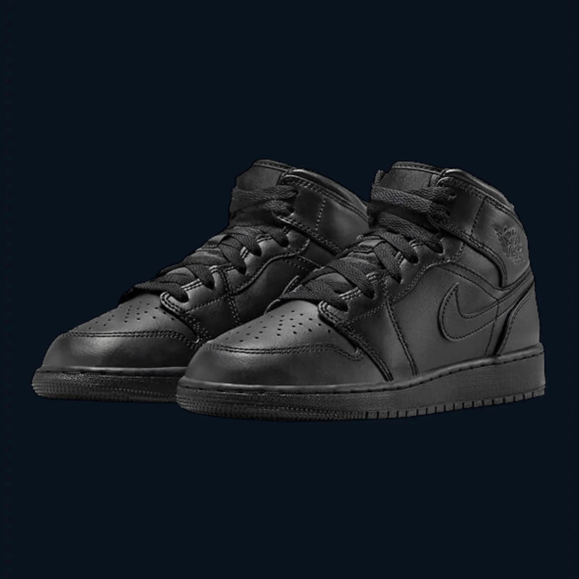 Air Jordan 1 Mid (GS) "Triple Black" [36]