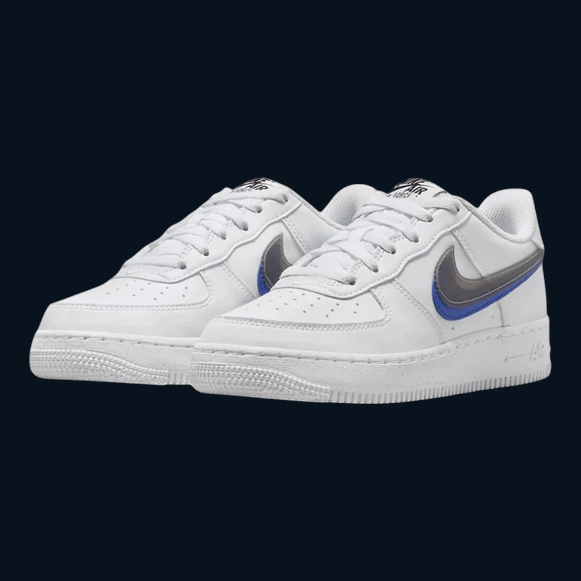 Nike Air Force 1 (GS) "Impact Next Nature Double Swoosh White Black Blue" [37.5]