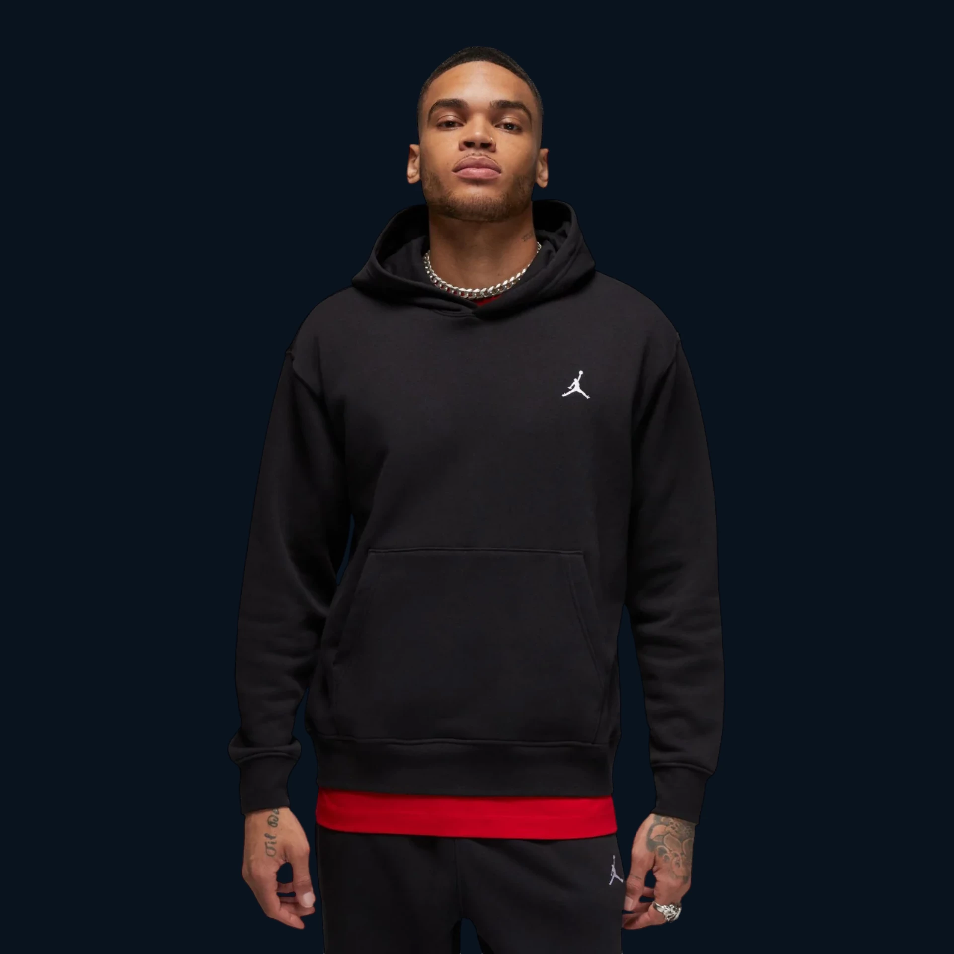 Jordan Brooklyn Fleece Férfipulóver "Fekete" [S]