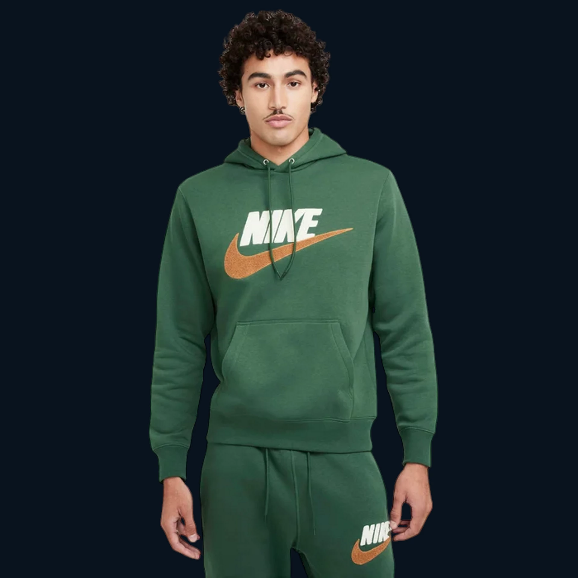 Nike Club Fleece Férfipulóver "Zöld" [S]