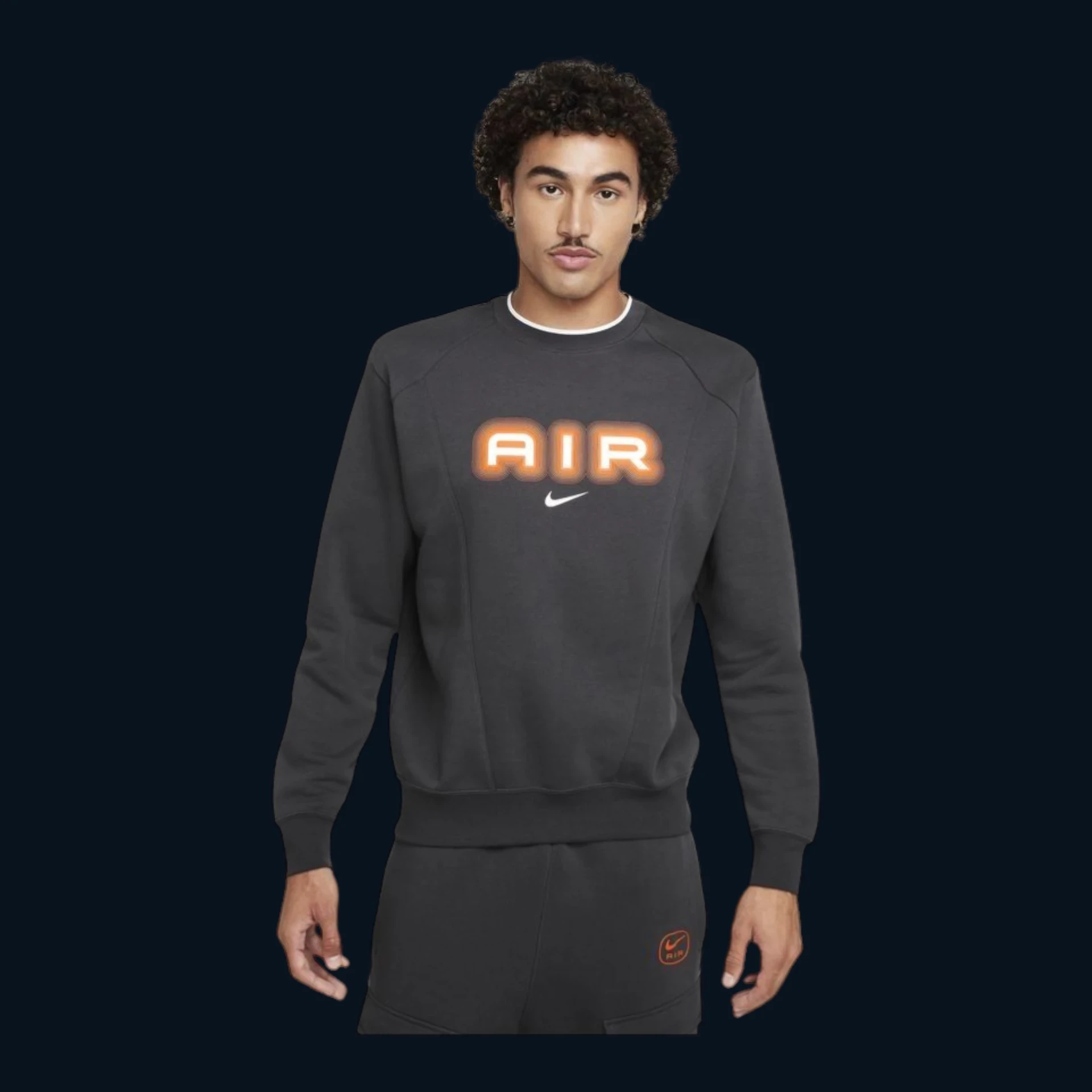 Nike Air Fleece Crew‑Neck Férfipulóver "Szürke" [ S ]