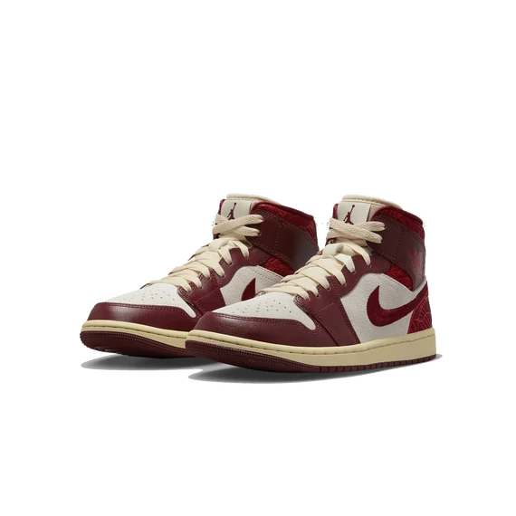 Jordan 1 Mid SE "Tiki Leaf Team Red"